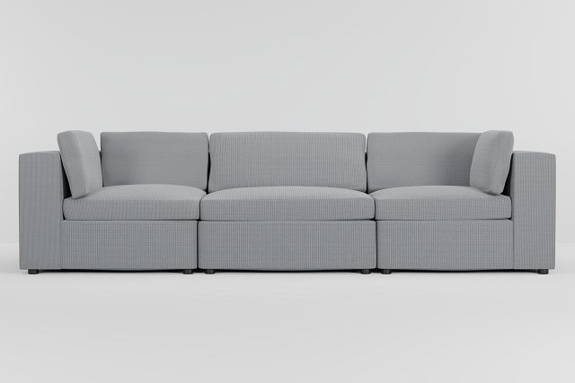 Destin Lucy Light Gray Fabric 3 Piece Modular Sofa