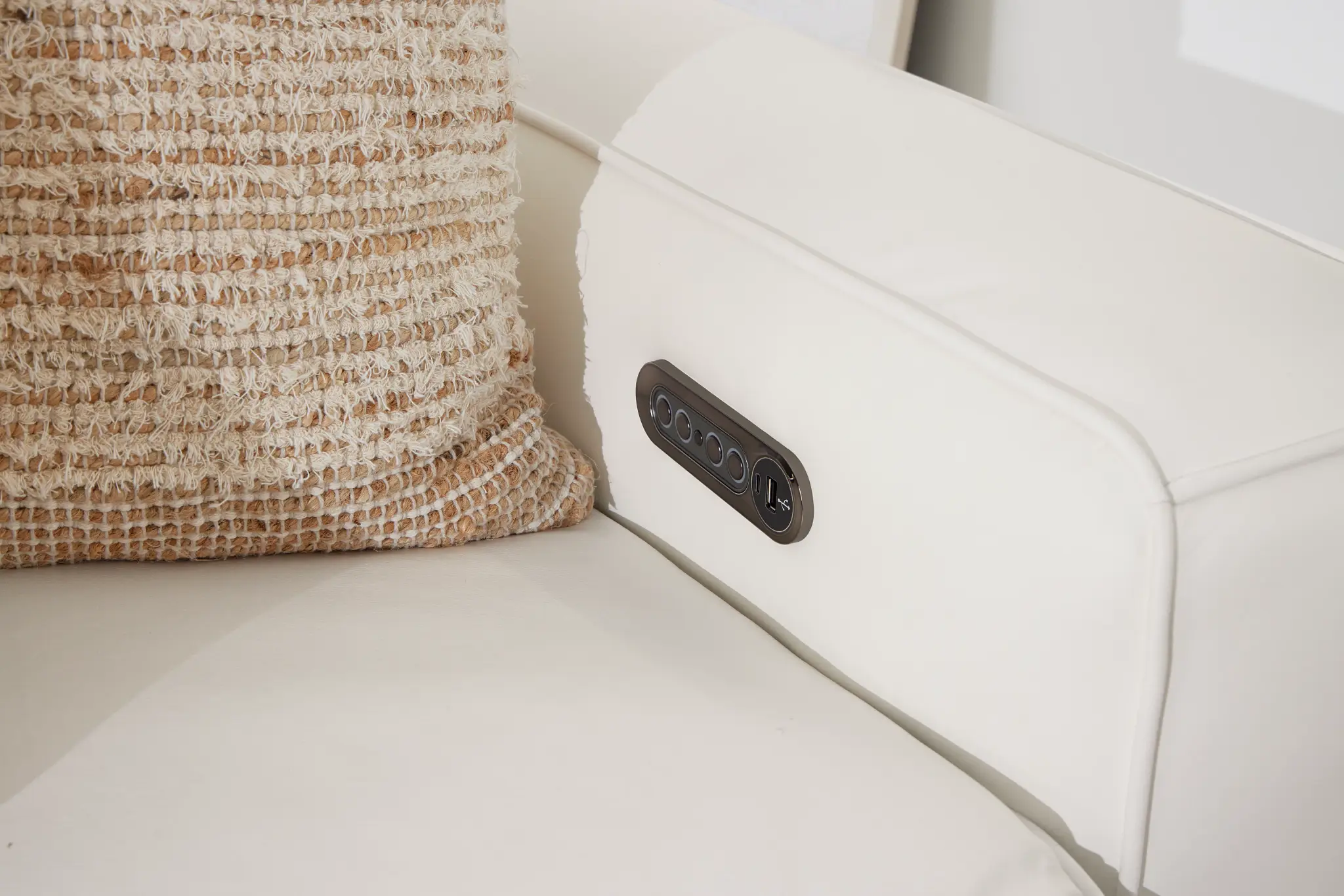 Tidal White Lthr/vinyl Medium Dual Power 2-arm Reclining Sectional Tidal White Lthr/vinyl Medium Dual Power 2-arm Reclining Sectional