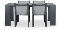 Linear Dark Gray 70" Aluminum Table & 4 Sling Side Chairs