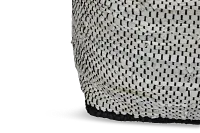 Ash Black Leather Accent Pouf