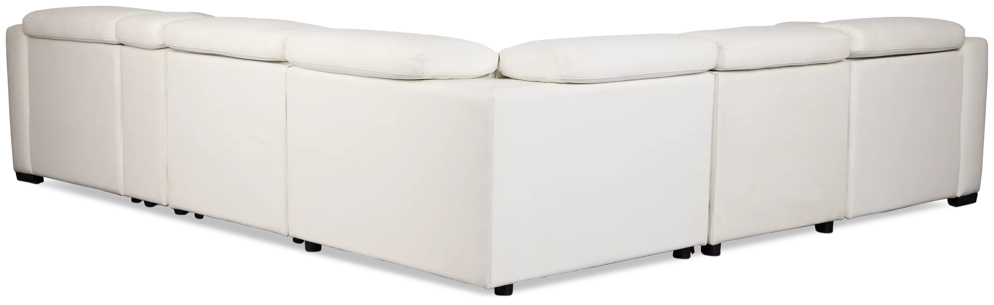 Melody White Micro Medium Dual Power 2-arm Reclining Sectional