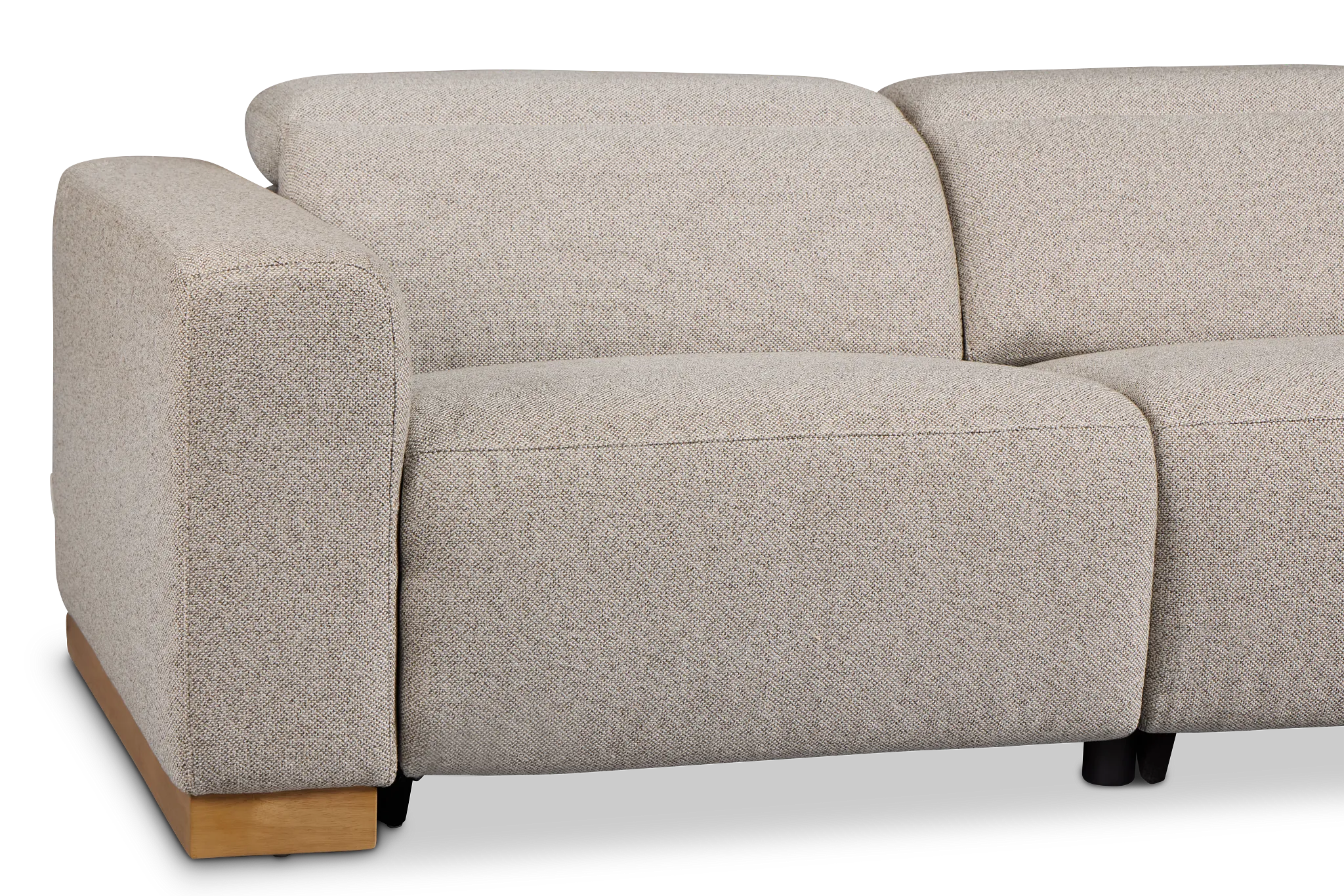 Leona Light Gray Fabric 2-piece Modular Power Loveseat