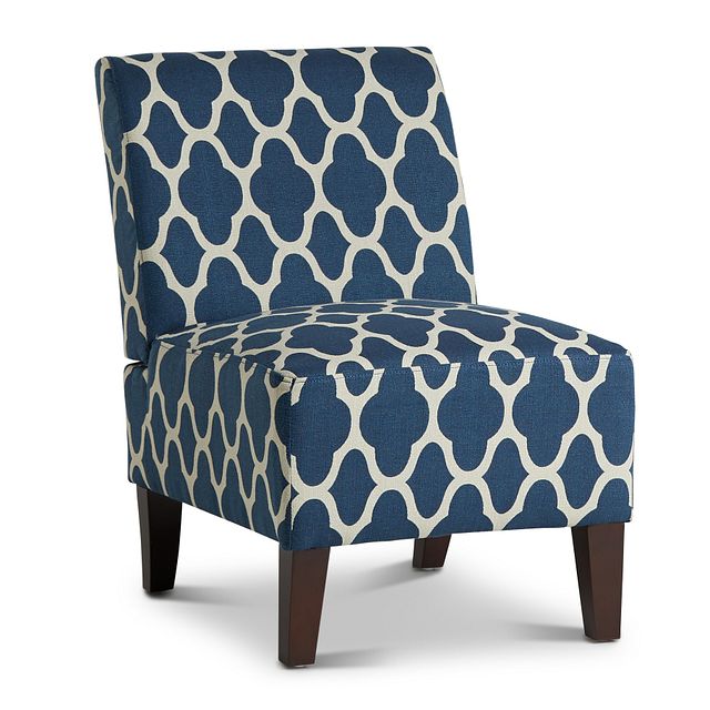 Comet Dark Blue Fabric Accent Chair