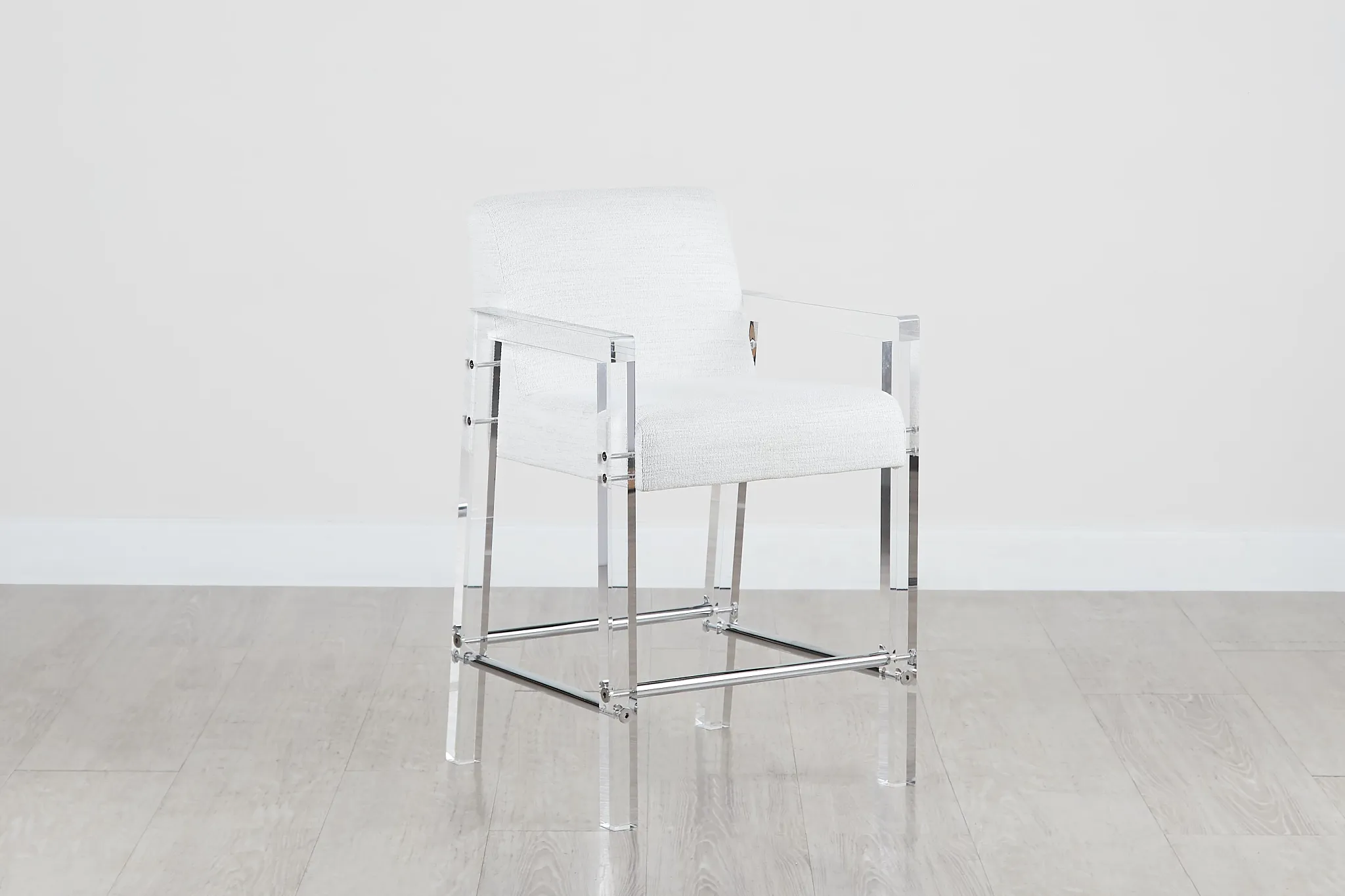 Ocean Drive Whiteacrylic 24" Upholstered Barstool