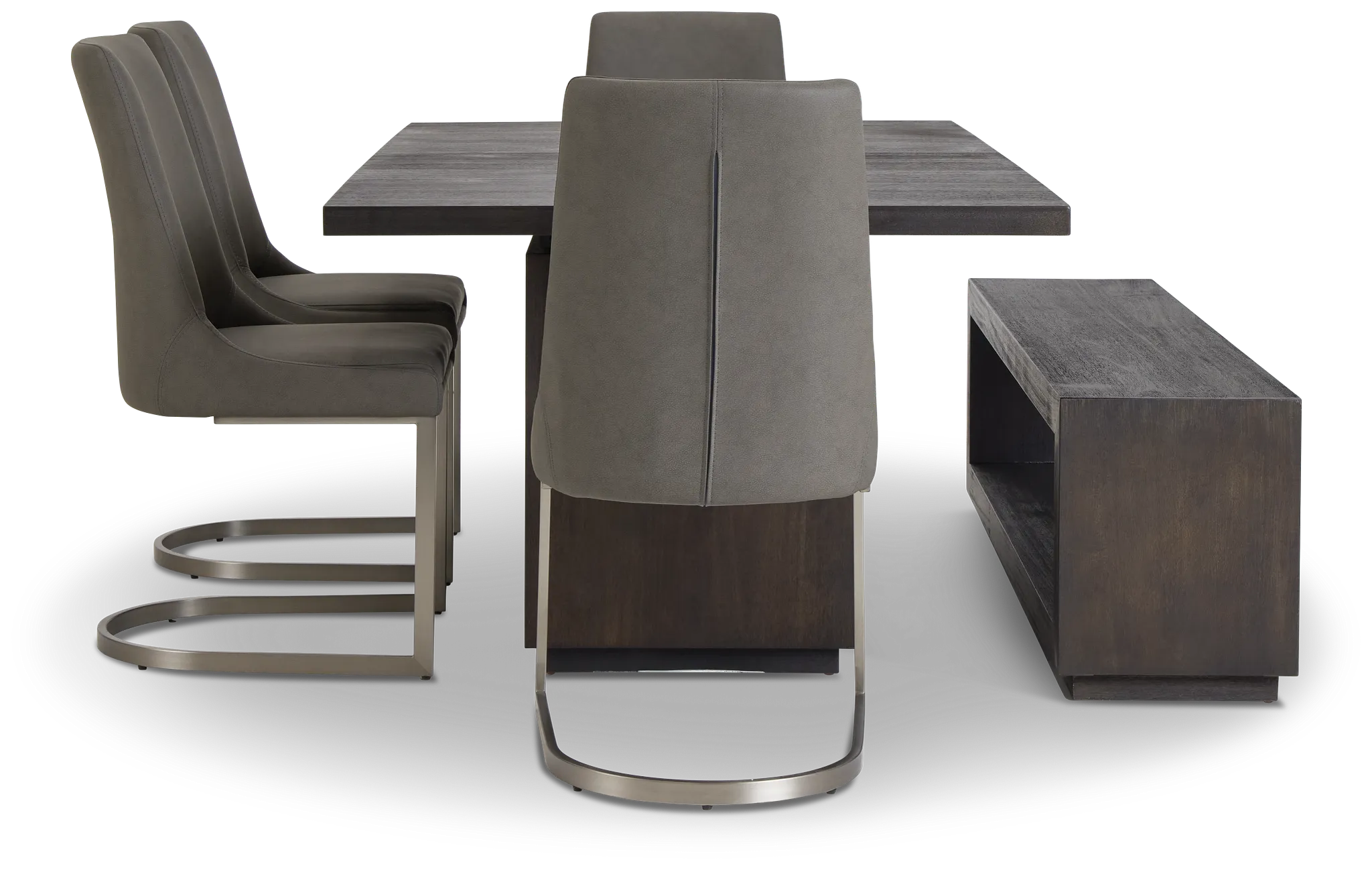 Madden Dark Tone Table, 4 Chairs & Bench