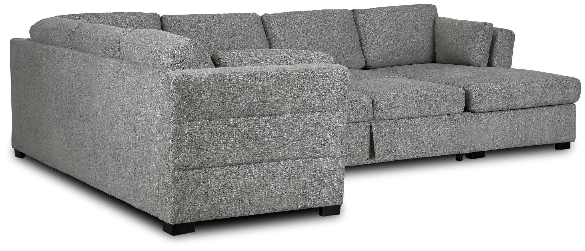 Amber Dark Gray Fabric Large Right Chaise Storage Sleeper Sectional