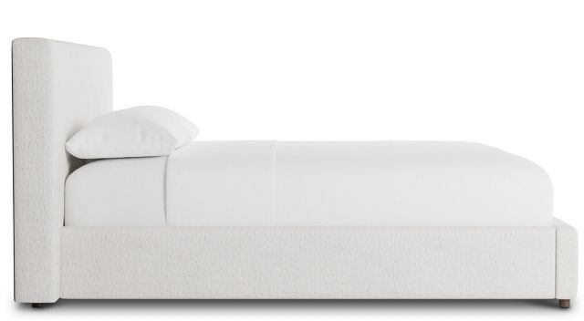 Grayton Linen Light Beige 44" Upholstered Platform Bed