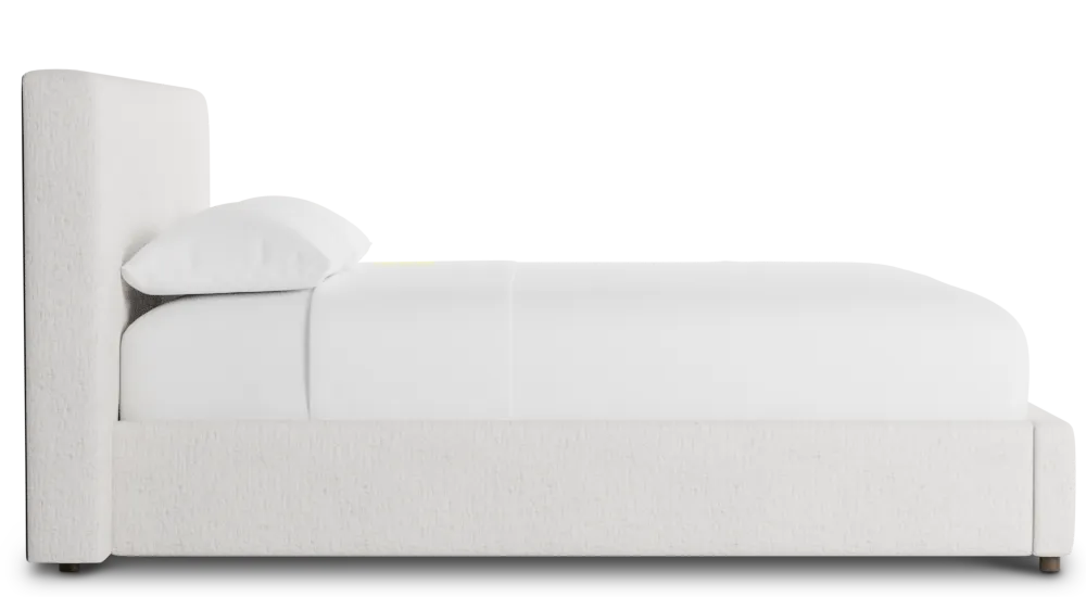 Grayton Linen Light Beige 44" Upholstered Platform Bed