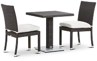 Zen White 27" Square Table & 2 Chairs