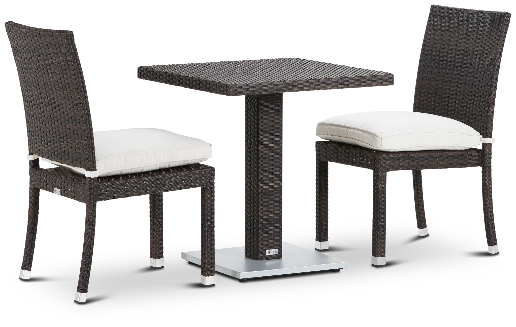 Zen White 27" Square Table & 2 Chairs