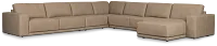 Kellan Taupe Leather Large Right Chaise Sectional