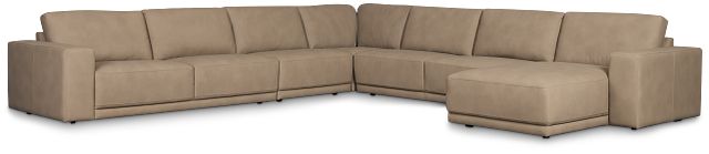 Kellan Taupe Leather Large Right Chaise Sectional