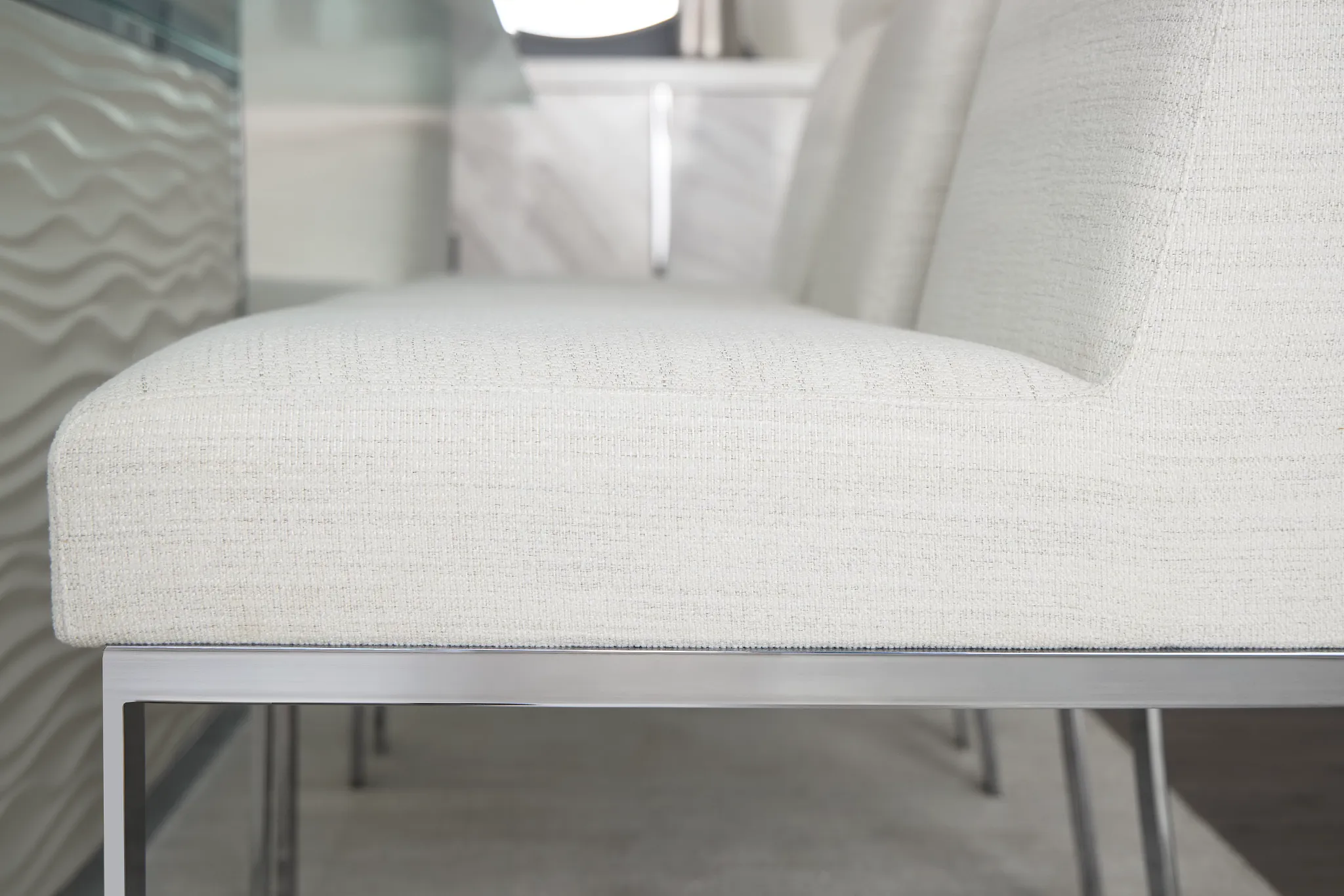 Ocean Drive White Metal Upholstered Side Chair