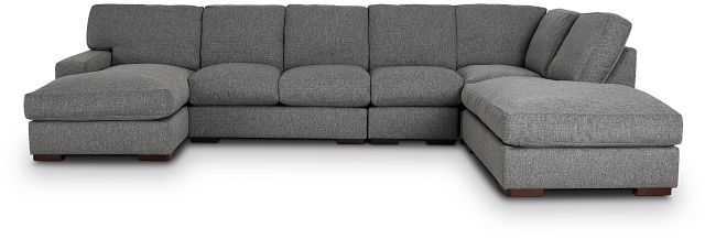 Veronica Dark Gray Down Large Right Bumper Sectional (2)