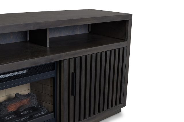 Ithaca Dark Gray 74" Tv Stand With Fireplace Insert