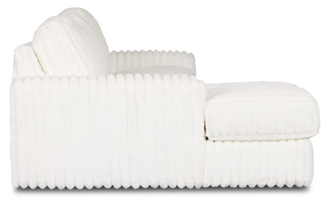 Teddy White Fabric Left Chaise Sectional
