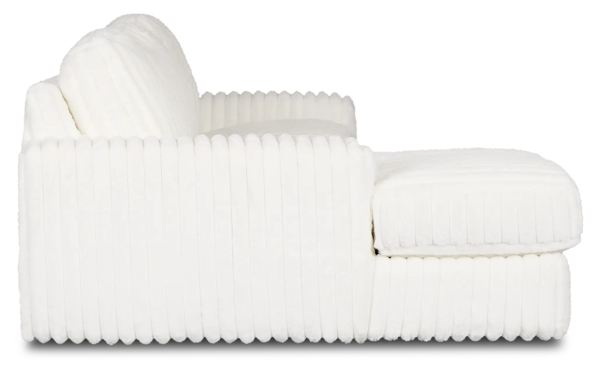 Teddy White Fabric Left Chaise Sectional Teddy White Fabric Left Chaise Sectional