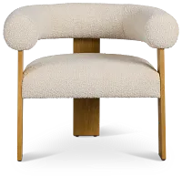 Elara White Fabric Accent Chair
