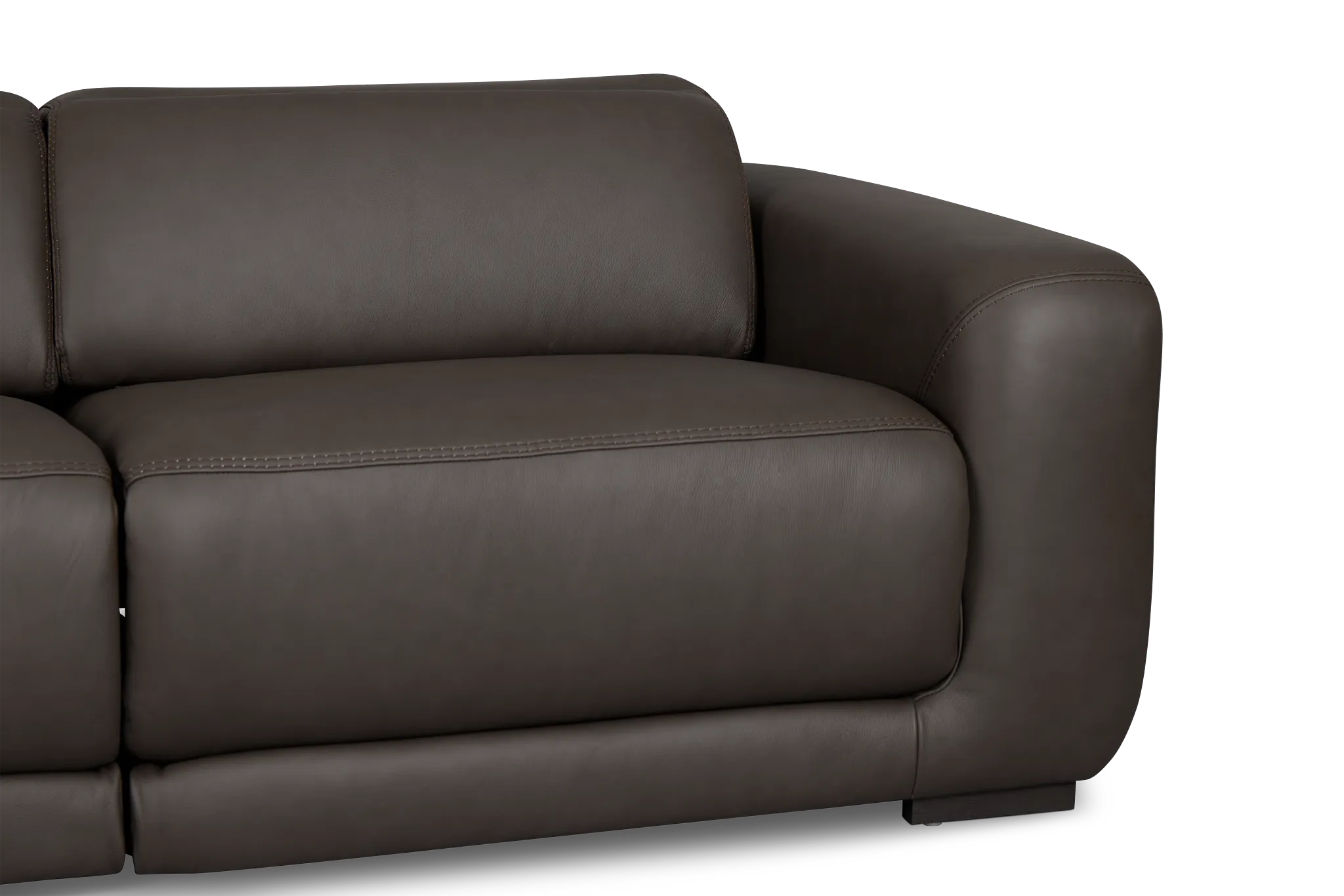 Kieran Dark Brown Lthr/vinyl 2-piece Modular Power Reclining Sofa
