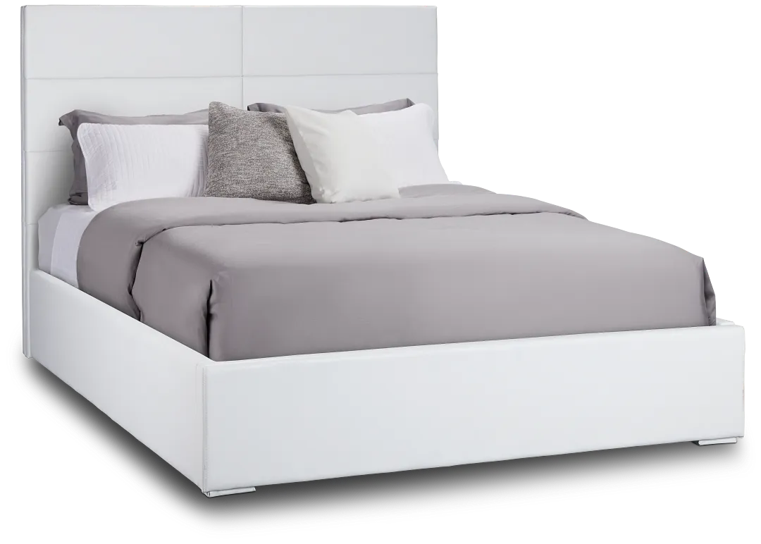 Doral White Uph Platform Bed