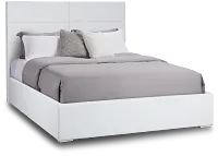 Doral White Uph Platform Bed