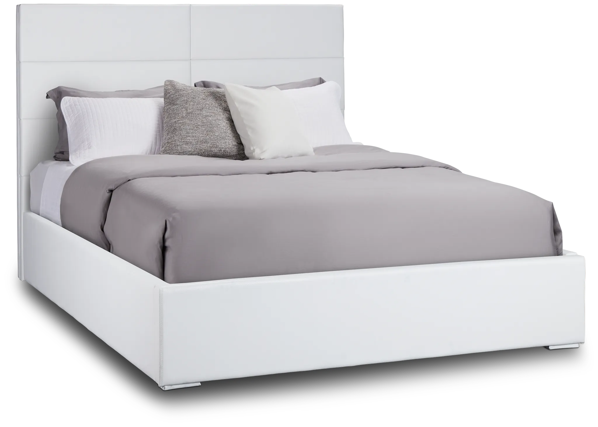 Doral White Uph Platform Bed