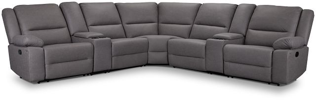 Peyton Gray Micro Large Dual Manually Reclining Two-arm Sectional
