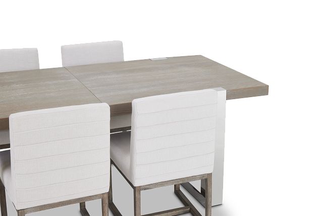 Berlin White Table & 4 Upholstered Chairs