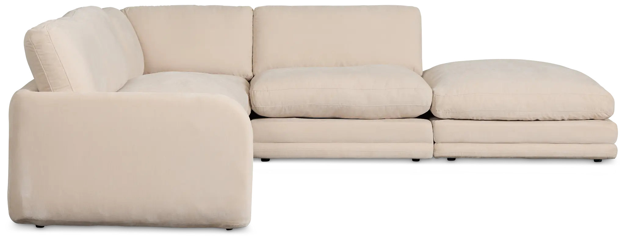 Jules Ivory Velvet 5-piece Right Facing Bumper Sectional Jules Ivory Velvet 5-piece Right Facing Bumper Sectional