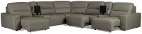 Rudy Gray Lthr/vinyl Large Tri Power 2 Arm Extension Chaise Sectional