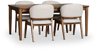 Rockford Light Tone Rect Table & 4 Upholstered Chairs