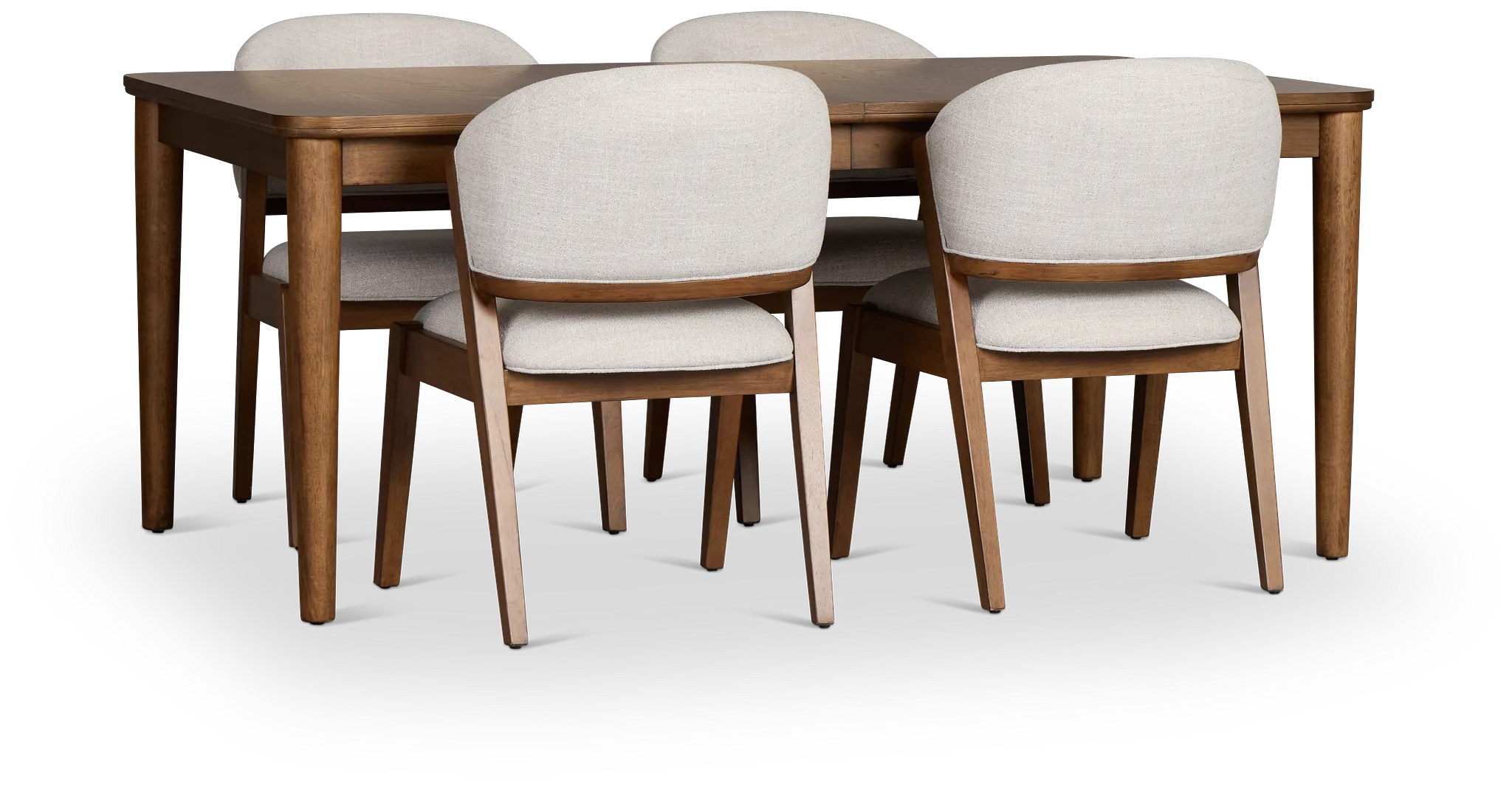 Rockford Light Tone Rect Table & 4 Upholstered Chairs