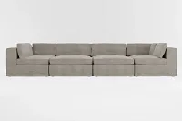Destin Victory Gray Fabric 8-piece Pit Sectional
