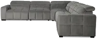Gemma Light Gray Velvet Small Left Chaise Power Reclining Sectional