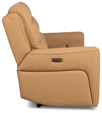 Wilder Brown Leather Power Reclining Sofa with Power Headrest