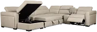 Melody Light Gray Storage Medium Left Dual Power Chaise Sleeper Sectional