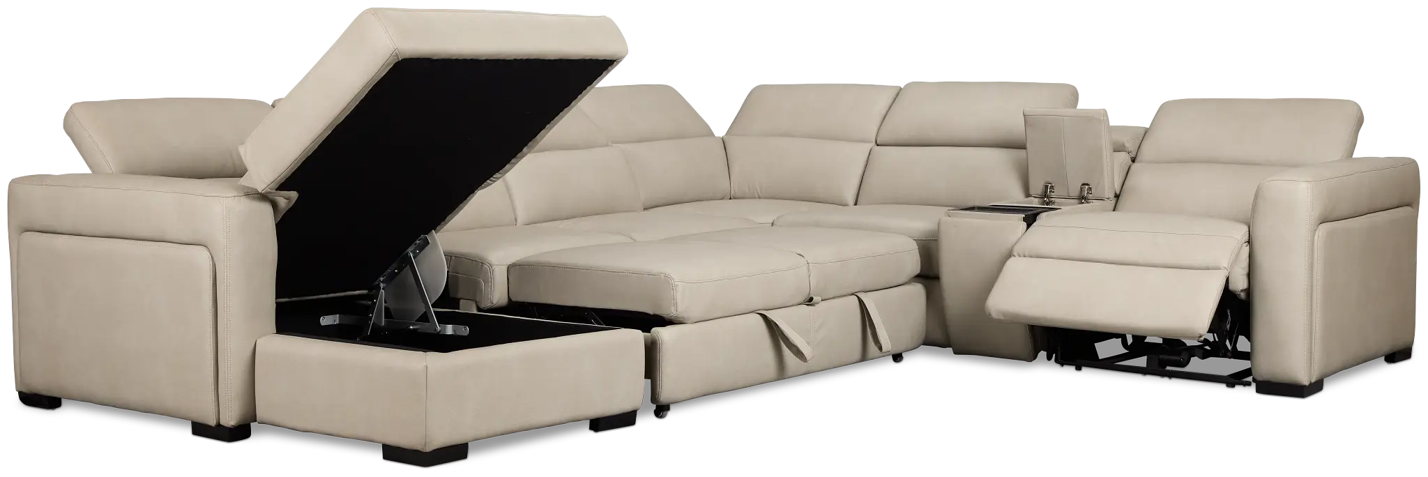 Melody Light Gray Storage Medium Left Dual Power Chaise Sleeper Sectional Melody Light Gray Storage Medium Left Dual Power Chaise Sleeper Sectional