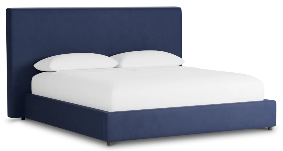 Grayton Joya Dark Blue 54" Upholstered Platform Bed