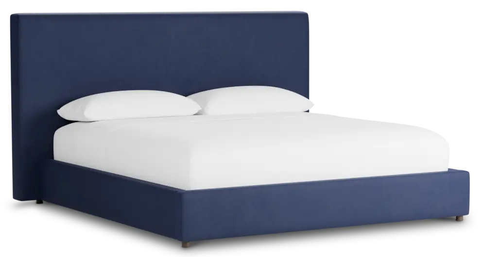 Grayton Joya Dark Blue 54" Upholstered Platform Bed Grayton Joya Dark Blue 54" Upholstered Platform Bed
