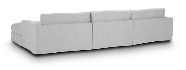 Cozumel Light Gray Fabric 4-piece Chaise Sectional (3)