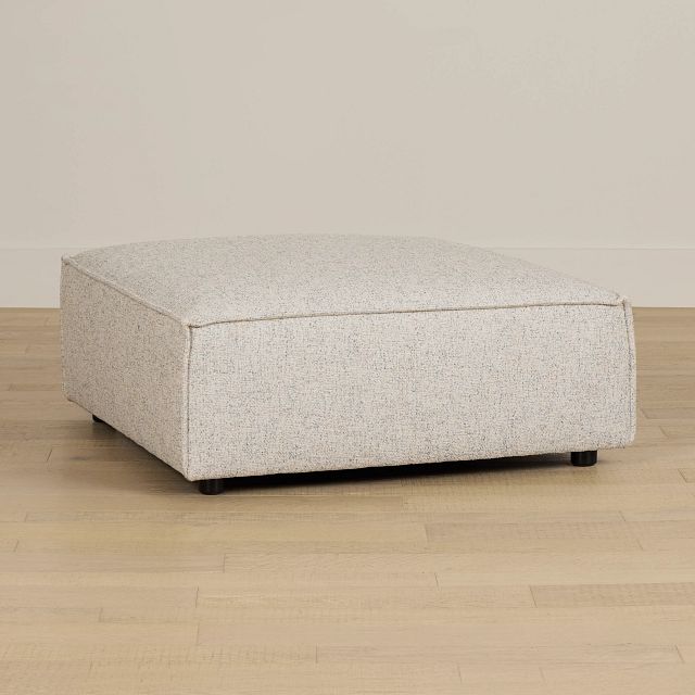 Tatum Beige Fabric Ottoman