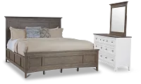 Heron Cove Light Tone Panel Bedroom With Two-tone Cases