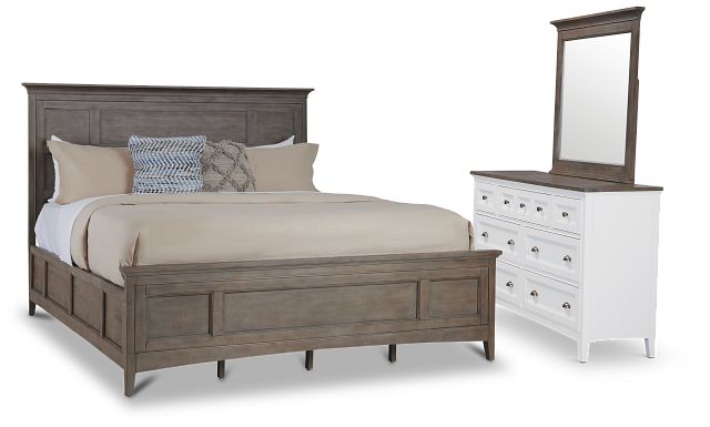 Heron Cove Light Tone Panel Bedroom With Two-tone Cases