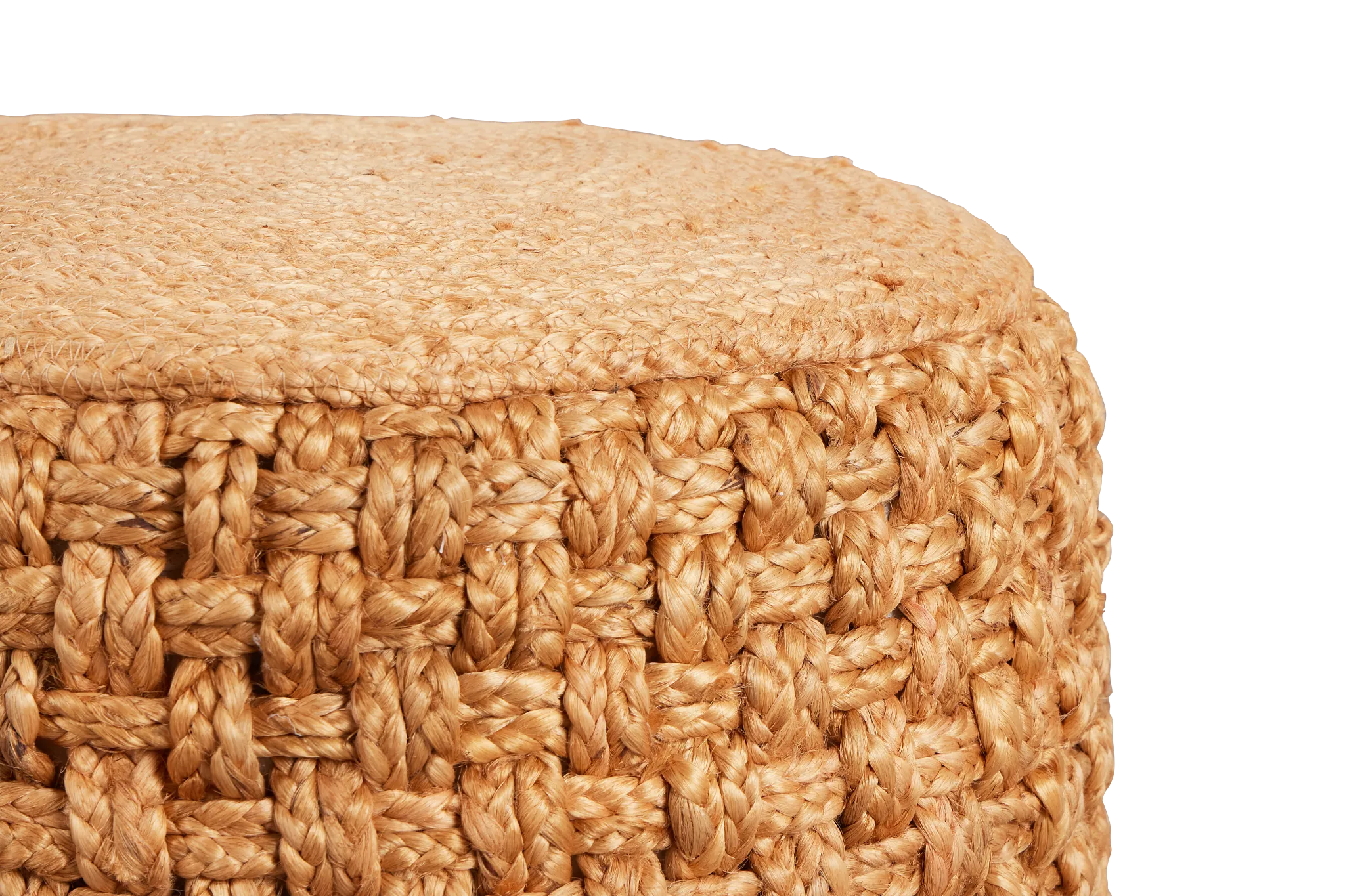 Hari Light Brown Round Accent Pouf