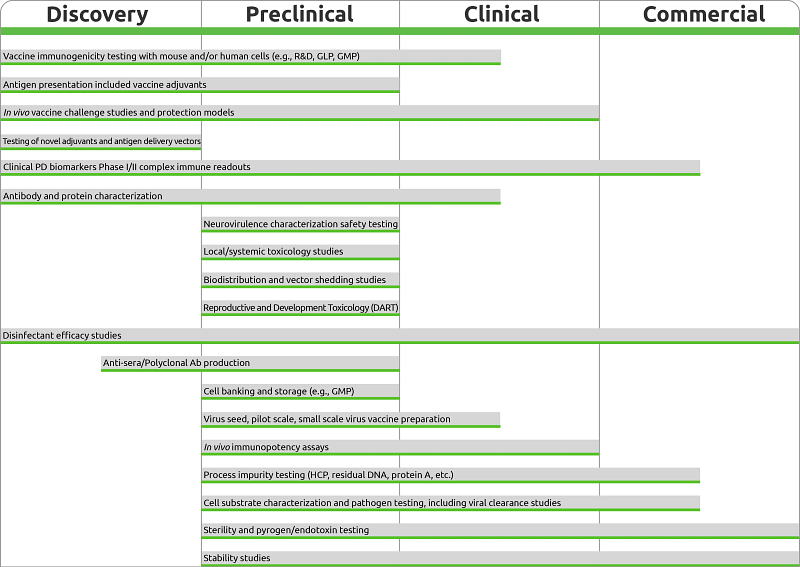 Chart displaying the vaccine development timeline.