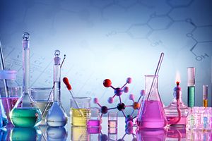 Scientific Glassware For Chemical Background.