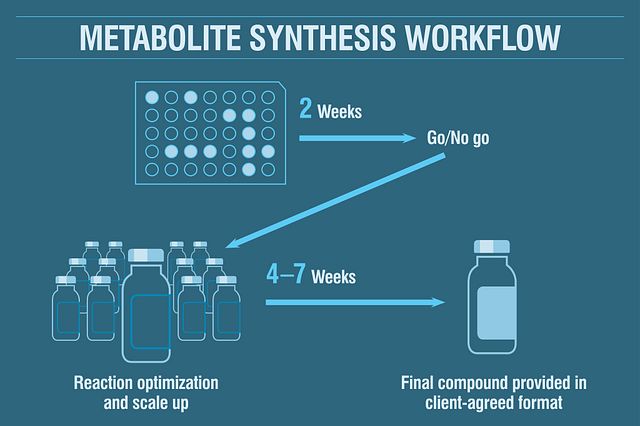 A typical biomimetic oxidation (BMO) workflow includes a reaction optimization phase, and is completed in under two weeks, followed by an optimization and scale up campaign that is completed in 4-7 weeks.