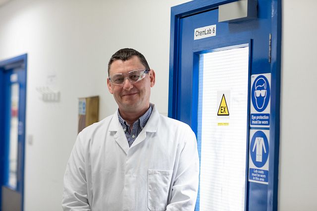 Image of Russell Scammell, a pharmaceutical scientists who triages compounds for stability, solubility, and formulation to progress a compound through drug development.