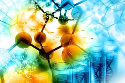 Abstract collage of chemistry images includes test tubes with DNA and molecular structure with labeled functional groups. Metabolite identification and structural elucidation of a compound and its metabolites is a complex process requiring a number of step and checks and balances across multiple scientific disciplines.