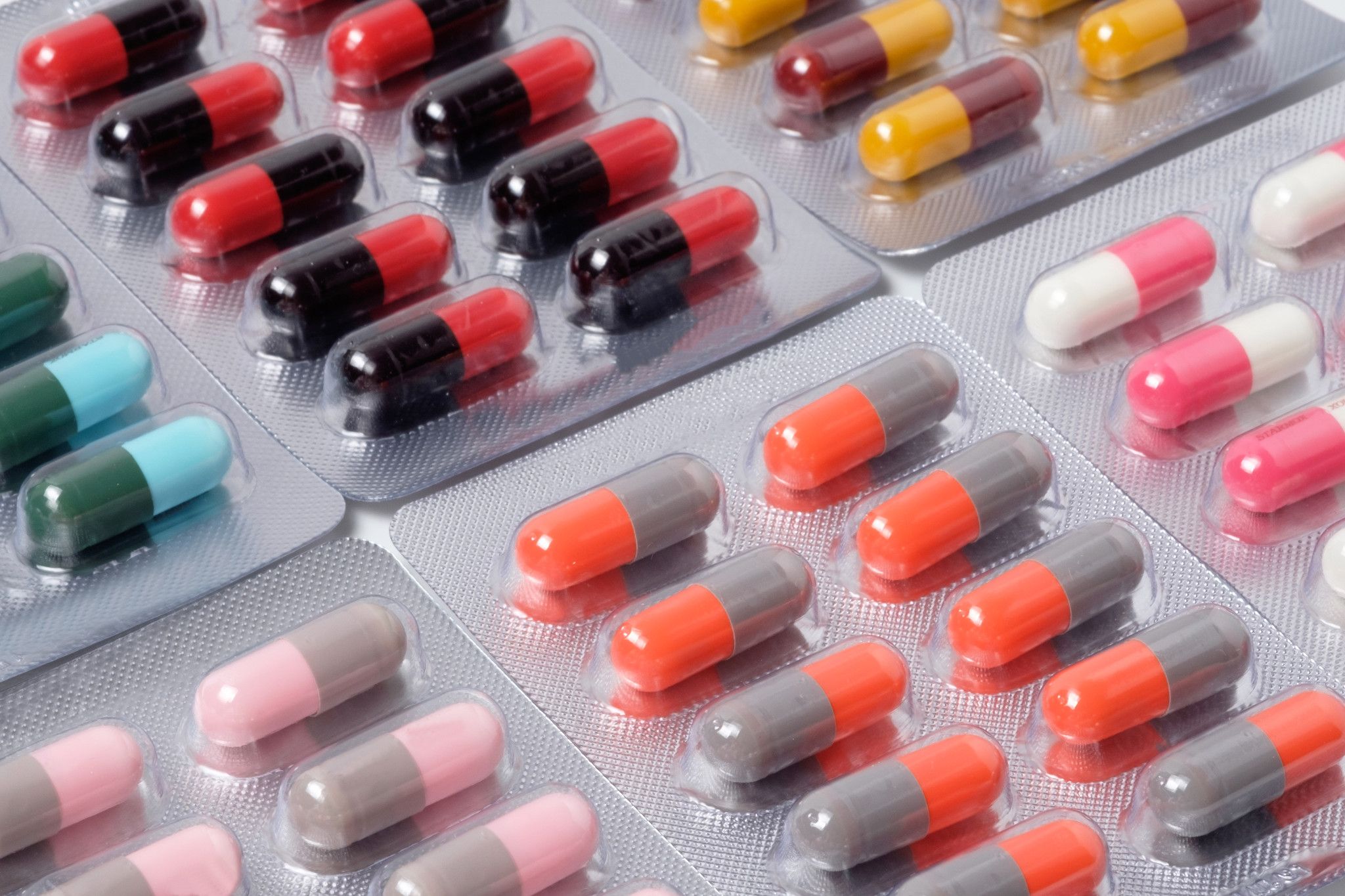Pill  capsules in blister packaging